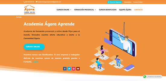 Diseño web Academia Ágora Aprende